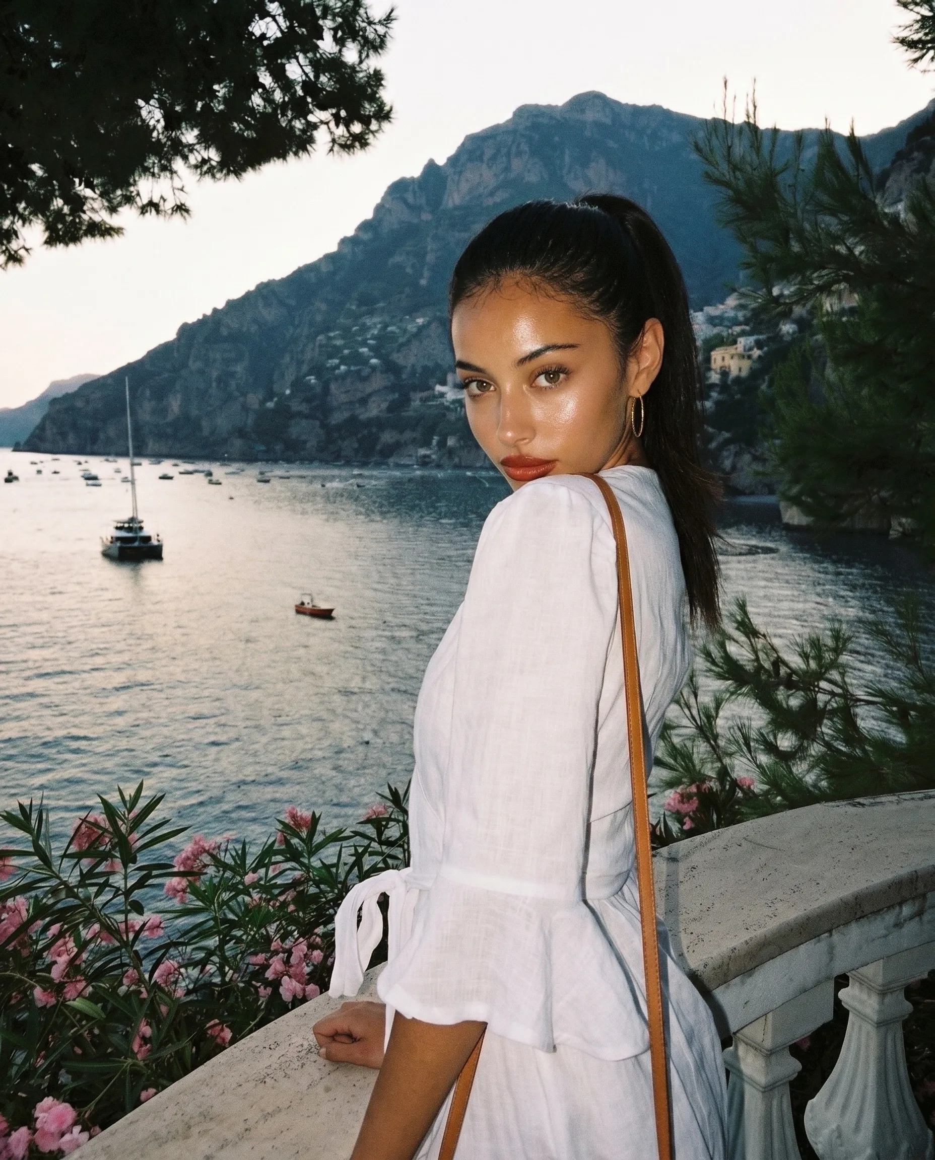 Portrait by the sea at golden hour